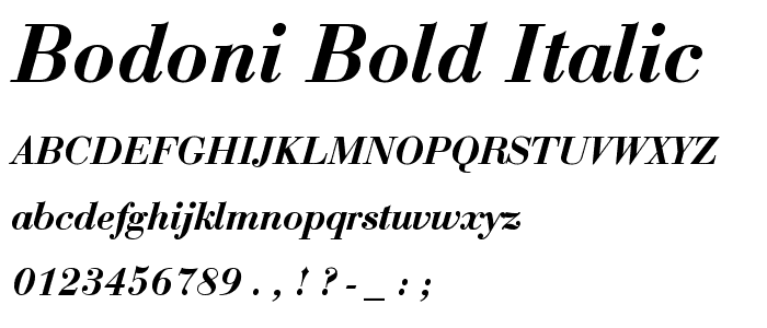 Bodoni Bold Italic font